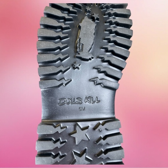 Dolls Kill | Current Mood Teal Platform Combat Boots - Picture 9 of 10